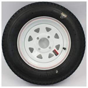 5.30X12 4PLY Four Lug White Spoke Wheel and LoadStar Tire - C141254WS