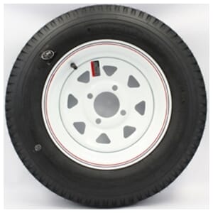 5.30X12 4PLY Four Lug White Spoke Wheel and LoadStar Tire - 41256WS