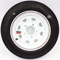 4.80X12 Five Lug White Spoke Wheel and LoadStar Tire - C151244WS