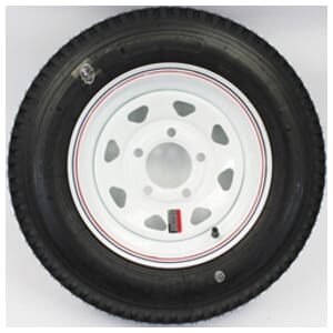 5.30X12 4PLY Five Lug White Spoke Wheel and LoadStar Tire - C151254WS