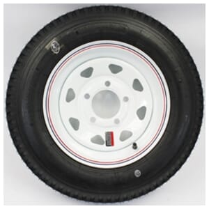 5.30X12 6PLY Five Lug White Spoke Wheel and LoadStar Tire - C151256WS