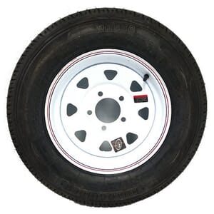 13" White Spoke Wheel and Radial Tire ST17580R13C with a 5-4.5" Bolt Circle - 128689WT11R-PMK