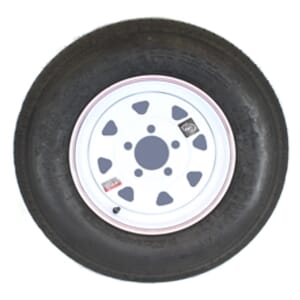 13" White Spoke Wheel and Bias Tire ST17580D13C with a 5-4.5" Bolt Circle - 128689WT11B-PMK