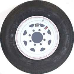 16" White Spoke and Radial Tire ST23580R16E with an 8-6.5" Bolt Circle - 128701WT52-PMK