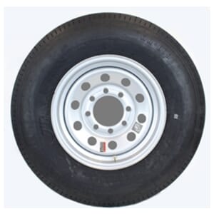 16" Silver Modular and Radial Tire ST23580R16E with an 8-6.5" Bolt Circle - 128702GCCWT52-PMK