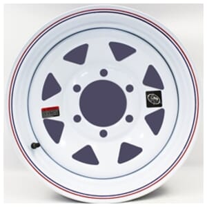15"x6" White Spoke Trailer Wheel 6-5.5" Bolt Circle - 128697