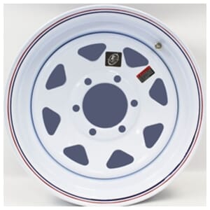 16"x6" White Spoke Trailer Wheel, 6-5.5" Bolt Circle - 128699