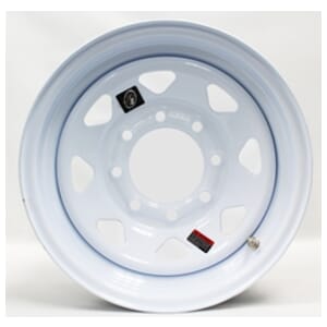 Sixteen Inch White Spoke 8-6.5" Bolt Circle Wheel - 128701
