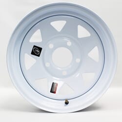 Fifteen Inch White Spoke 5-5" Bolt Circle Trailer Wheel - 129400