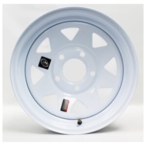Fifteen Inch White Spoke 5-5" Bolt Circle Trailer Wheel - 129400
