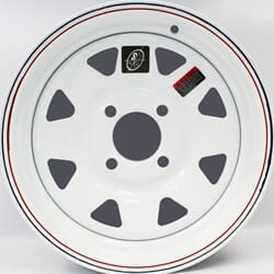 Thirteen Inch White Spoke 4-4" Bolt Circle Trailer Wheel - 13440WS
