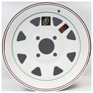 Thirteen Inch White Spoke 4-4" Bolt Circle Trailer Wheel - 13440WS