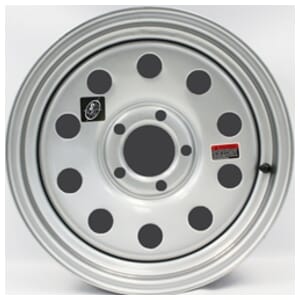 Fifteen Inch Silver Modular 5-4.5" Bolt Circle Trailer Wheel -128694GCC