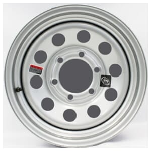15"x6" Silver Modular Trailer Wheel 6-5.5" Bolt Circle - 128698GCC
