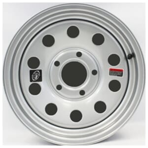 Fifteen Inch Silver Modular 5-5" Bolt Circle Trailer Wheel -131616GCC