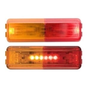 Optronics Red/Amber Thin Line Sealed LED Fender Light (10 Diodes) MCL67ARBK