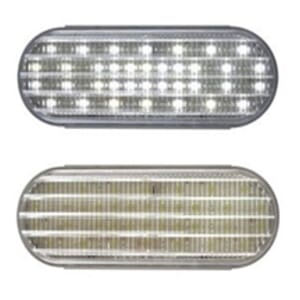 Optronics 6 Inch Oval 36-LED clear back-up light, recess mount, standard 2-pin connection, 12V - BUL52CBK