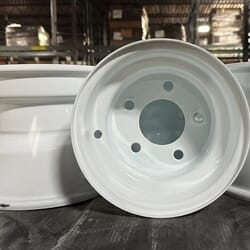 Wide Eight Inch Five Lug White Trailer Wheel - 1895DM5