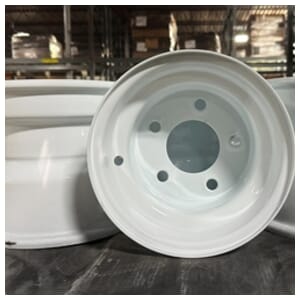 Wide Eight Inch Five Lug White Trailer Wheel - 1895DM5