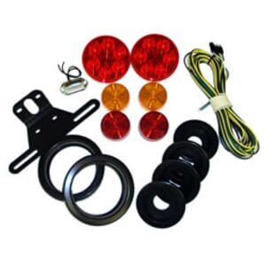 Optronics Fleetcount Round LED Trailer Light Kit for under 80" wide, under 30' long and under 10,000 lbs capacity - 107-LK