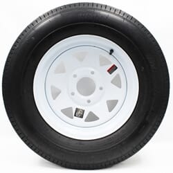 15" White Spoke Wheel and Radial Tire ST20575R15C with a 5-4.5" Bolt Circle - 128693WT31R-PMK