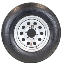 15" Silver Modular Wheel and Radial Tire ST22575R15E with a 6-5.5" Bolt Circle - 128698GCCWT33R-PMK