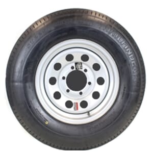 15" Silver Modular Wheel and Radial Tire ST22575R15E with a 6-5.5" Bolt Circle - 128698GCCWT33R-PMK
