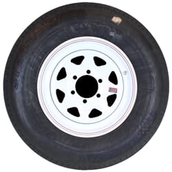 16" White Spoke Wheel and Radial Tire ST23580R16E with a 6-5.5" Bolt Circle - 128699WT52-PMK