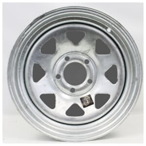 Fifteen Inch Galvanized Spoke 5-4.5" Bolt Circle Trailer Wheel - JG15X65GS