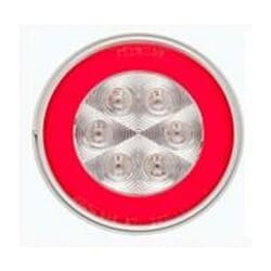 Optronics 4" Round GloLight Clear Stop/Turn/Taillight RED - STL101RCBK