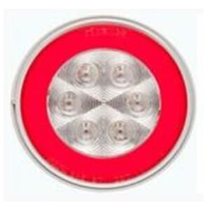 Optronics 4" Round GloLight Clear Stop/Turn/Taillight RED - STL101RCBK
