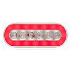 Optronics 6" Clear Oval Golight Stop/Turn/Taillights RED - STL111RCBK