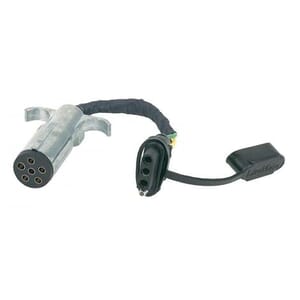 6 Pole Round to 4 Wire Flat. Die-cast zinc for durability (6-way plug) - 47315