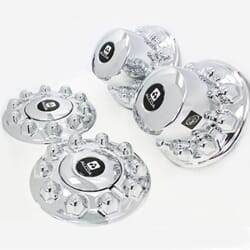 Two Front and Rear Center Caps for 2005-2011 Ford F450 & F550 Dual Rear Wheel Trucks -100450