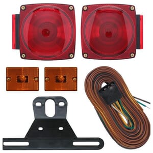 Optronics Square Incandescent Trailer Light Kit for under 80" wide, under 30' long and under 10,000 lbs capacity - TL29BK