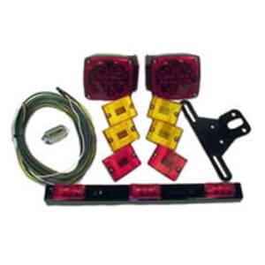 Optronics Square Incandescent Trailer Light Kit for over 80" wide, over 30' long and under 10,000 lbs capacity - 221-LK