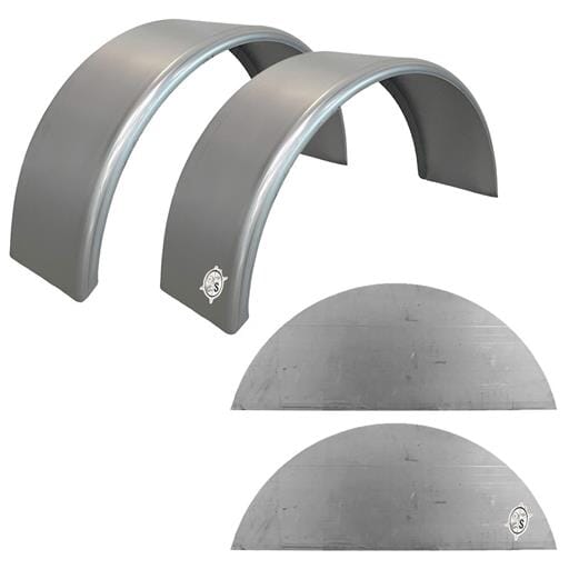 Pair of 32" x 9" Uncoated Trailer Fenders with Fender Backs - TFT68EX2WFB