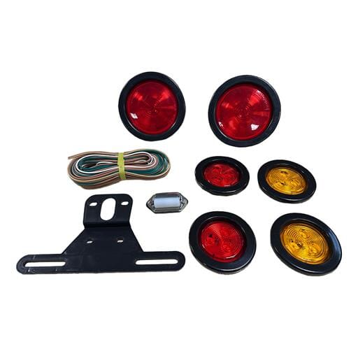 Optronics Round Grommet Incandescent Trailer Light Kit for under 80" wide, under 30' long and under 10,000 lbs capacity - 202-LK