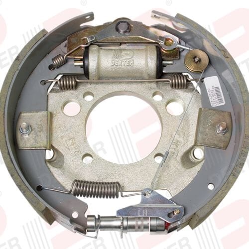 Dexter® 12 1/4" x 3 3/8" Left Hand 8,000 lbs. Hydraulic Corrosion Resistant Duo-Servo Forward Self-Adjusting Backing Plate - K23-420-00