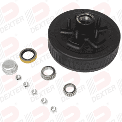 Dexter Drum 3.5K axle, 5-4.50 BC, studded 1/2"-20, 1.718 seal, standard grease cap - K08-247-90