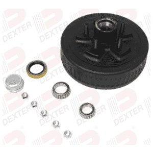 Dexter Drum 3.5K axle, 5-4.50 BC, studded 1/2"-20, 1.718 seal, standard grease cap - K08-247-90