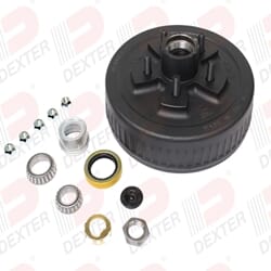 Dexter Drum 3.5K axle, 5-4.50 BC, studded 1/2"-20, 1.718 seal, E-Z Lube grease cap - K08-247-94