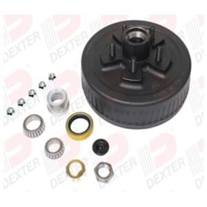 Dexter Drum 3.5K axle, 5-4.50 BC, studded 1/2"-20, 1.718 seal, E-Z Lube grease cap - K08-247-94