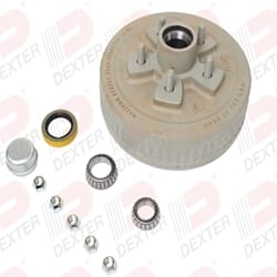 Dexter Drum 3.5K axle, 5-4.75 BC, studded 1/2"-20, 1.718 seal, standard grease cap - K08-247-93