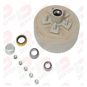 Dexter Drum 3.5K axle, 5-4.75 BC, studded 1/2"-20, 1.718 seal, standard grease cap - K08-247-93