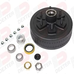 Dexter Drum 3.5K axle, 6-5.50 BC, studded 1/2"-20, 1.718 seal, E-Z Lube grease cap - K08-250-91