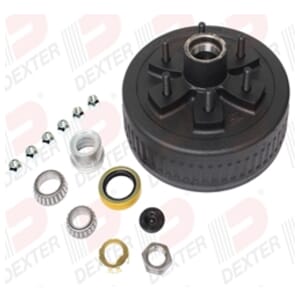 Dexter Drum 3.5K axle, 6-5.50 BC, studded 1/2"-20, 1.718 seal, E-Z Lube grease cap - K08-250-91