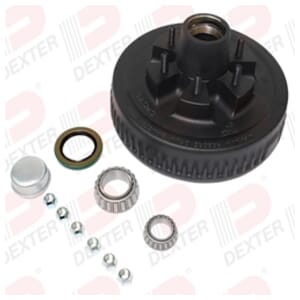 Dexter Drum 5.2K axle,6-5.50 BC, studded 1/2"-20, 2.25 seal, standard grease cap - K08-201-97