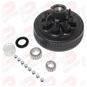 Dexter Drum 7K axle, 8-6.50 BC, Studded 1/2"-20, 2.125 seal, standard grease cap - K08-219-90