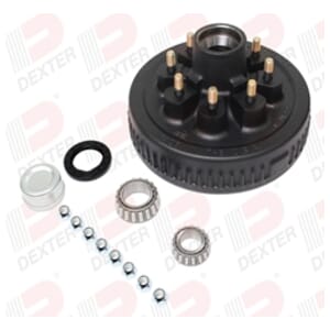Dexter Drum 7K axle, 8-6.50 BC, Studded 9/16"-18, 2.125 seal, standard grease cap - K08-219-91